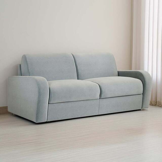 Jay-Be Deco 3 Seater Brushed Twill Sky Sofa Bed with e-Sprung Mattress - Size: 2 Seater - Blue - Wilko - image 1