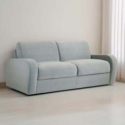 Jay-Be Deco 3 Seater Brushed Twill Sky Sofa Bed with e-Sprung Mattress - Size: 2 Seater - Blue - Wilko - thumbnail 1