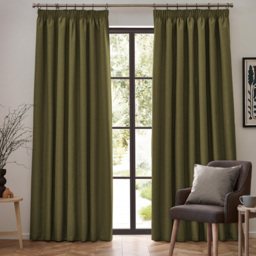 furn. Dawn Green Blackout Pencil Pleat Curtains 229 x 183cm - Size: 183 x 229 x 1cm - Wilko