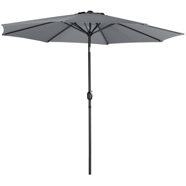 Living and Home Dark Grey Round Crank Tilt Parasol 3m - Wilko - image 1