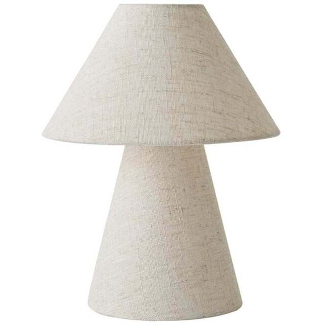 ValueLights Gigi Natural Linen Full Fabric Tapered LED Table Lamp with Bulb - Size: 32 x 25 x 25cm - Cream - Wilko - image 1