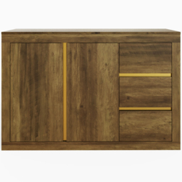 GFW Astley 2 Door 3 Drawer Knotty Oak Sideboard - Size: 76 x 115 x 39cm - Brown - Wilko - thumbnail 5