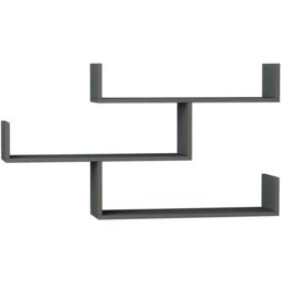 Decortie Tibet 3 Shelf Anthracite Wall Mounted Bookcase - Black - Wilko - thumbnail 3