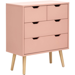GFW Nyborg 4 Drawer Coral Pink Chest of Drawers - Wilko - thumbnail 4