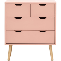 GFW Nyborg 4 Drawer Coral Pink Chest of Drawers - Wilko - thumbnail 3