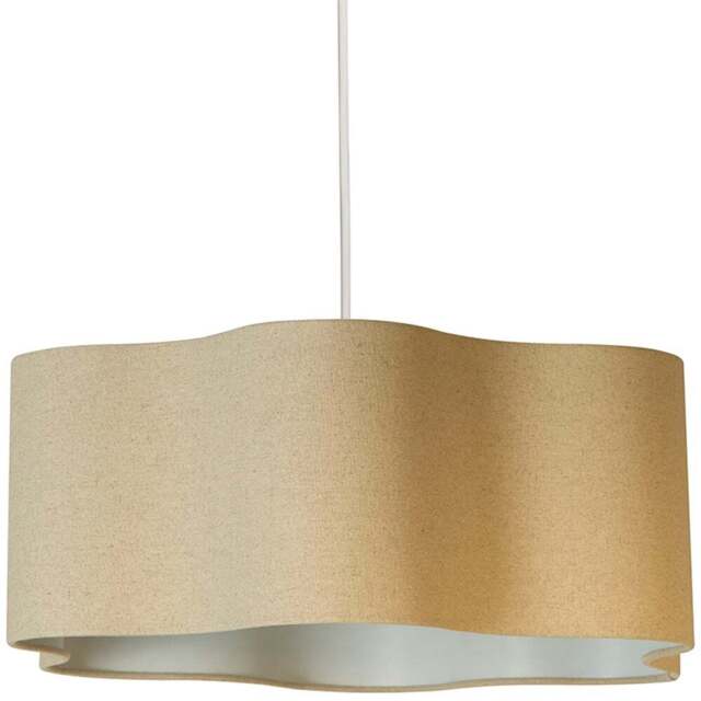 Lighting Collection Decker Linen Ceiling Lamp Shade - Size: 22.5 x 55 x 50cm - Cream - Wilko - image 1