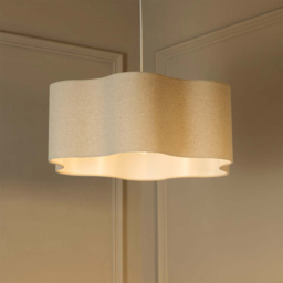 Lighting Collection Decker Linen Ceiling Lamp Shade - Size: 22.5 x 55 x 50cm - Cream - Wilko - thumbnail 3