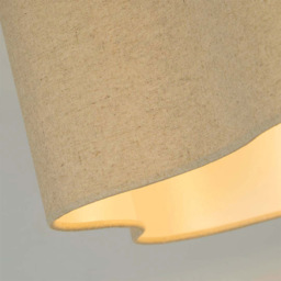 Lighting Collection Decker Linen Ceiling Lamp Shade - Size: 22.5 x 55 x 50cm - Cream - Wilko - thumbnail 5