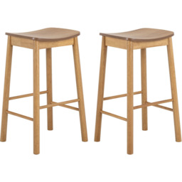 Florence Barlow Matt Oak Bar Stool Set of 2 - Size: 76.8 x 44 x 39.5cm - Brown - Furniture To Go - Wilko - thumbnail 3