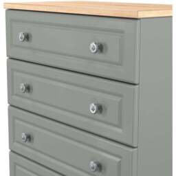 Crowndale Norfolk 5 Drawer Dusk Grey and Bardolino Oak Chest of Drawers Ready Assembled - Dusk Grey & Bardolino Oak - Wilko - thumbnail 6