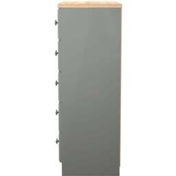 Crowndale Norfolk 5 Drawer Dusk Grey and Bardolino Oak Chest of Drawers Ready Assembled - Dusk Grey & Bardolino Oak - Wilko - thumbnail 4