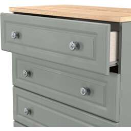 Crowndale Norfolk 5 Drawer Dusk Grey and Bardolino Oak Chest of Drawers Ready Assembled - Dusk Grey & Bardolino Oak - Wilko - thumbnail 7