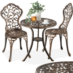 tectake 2 Seater Vintage Bronze Look Garden Furniture Set - black/grey - Wilko - thumbnail 3