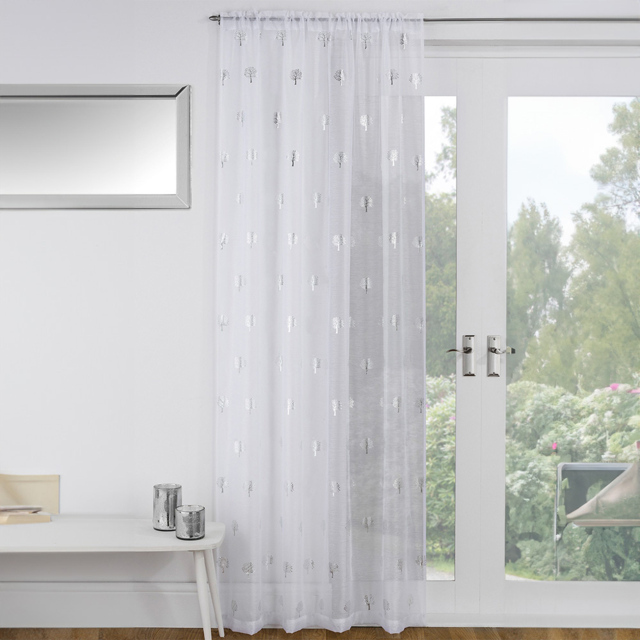 White Birch Voile Curtain Panel 183 x 140cm - Size: W 183 x D 140cm - Wilko - image 1