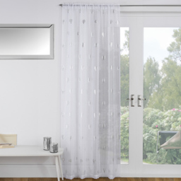 White Birch Voile Curtain Panel 183 x 140cm - Size: W 183 x D 140cm - Wilko - thumbnail 1