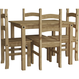 VIDA DESIGNS Corona 4 Seater Dining Set Pine - Brown - Wilko - thumbnail 3
