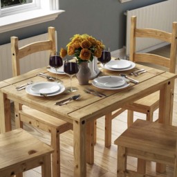 VIDA DESIGNS Corona 4 Seater Dining Set Pine - Brown - Wilko - thumbnail 5