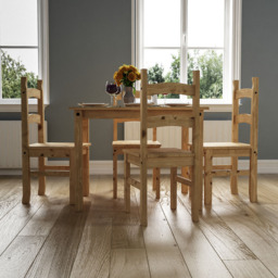 VIDA DESIGNS Corona 4 Seater Dining Set Pine - Brown - Wilko - thumbnail 4