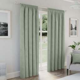 Enhanced Living Dallas Green Thermal Blackout Pencil Pleat Curtains 229 x 229cm - Size: W 229 x D 229cm - Wilko