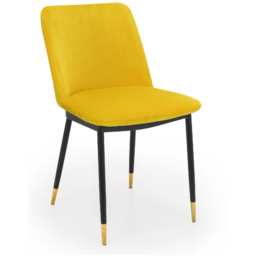 Julian Bowen Delaunay Set of 2 Mustard Dining Chair - Orange - Wilko - thumbnail 4