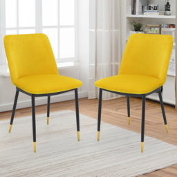 Julian Bowen Delaunay Set of 2 Mustard Dining Chair - Orange - Wilko