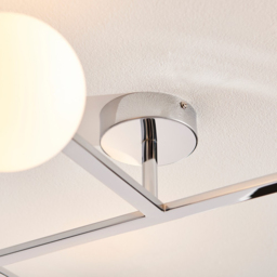 Merano Riomaggiore Matt Opal Glass Shade Semi Flush Chrome Plate 3 Light Ceiling Light - Size: 58.5 x 65 x 16.5cm - Silver - Wilko - thumbnail 5