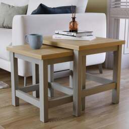 Vida Designs Arlington Grey Nest of Tables Set of 2 - Size: 40 x 50 x 41cm - Wilko - thumbnail 1