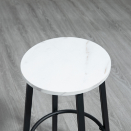 HOMCOM 2 Seater White Marble Effect Bar Table and Stool Set with Footrest - Wilko - thumbnail 5