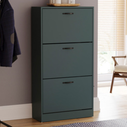 Vida Designs 3 Drawer Green Shoe Cabinet - Size: 115 x 60 x 24cm - Wilko - thumbnail 1