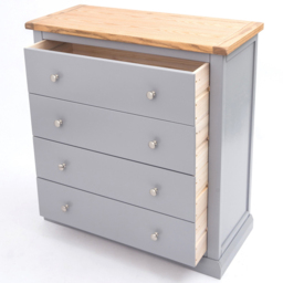 Rocca 4 Drawer Grey Chest of Drawers with Chrome Knob - Wilko - thumbnail 5