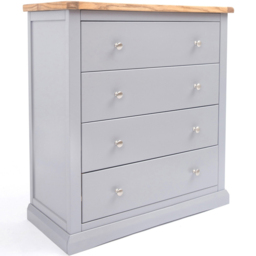 Rocca 4 Drawer Grey Chest of Drawers with Chrome Knob - Wilko - thumbnail 4