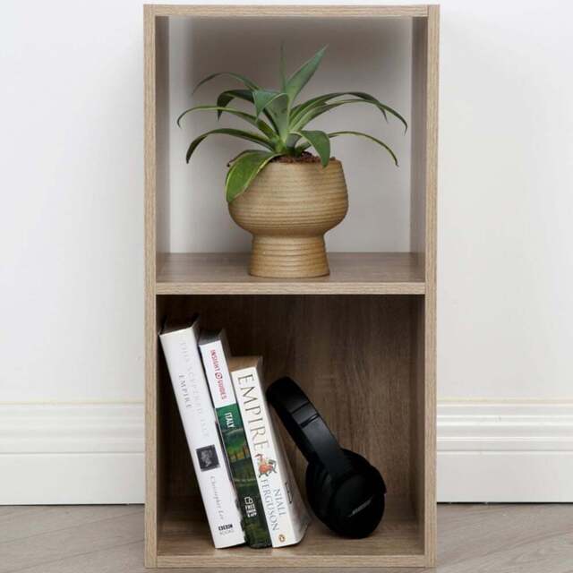 Jane 2 Shelf Oak Cube Storage Unit - Brown - Home Garden Direct - Wilko - image 1