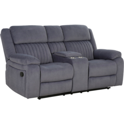 Haddon 2 Seater Dark Grey Manual Recliner Sofa - Wilko - thumbnail 3