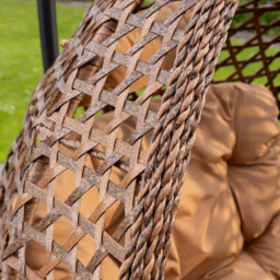 Henley 2 Seater Rattan Brown Swing Egg Pod Chair - Wilko - thumbnail 5