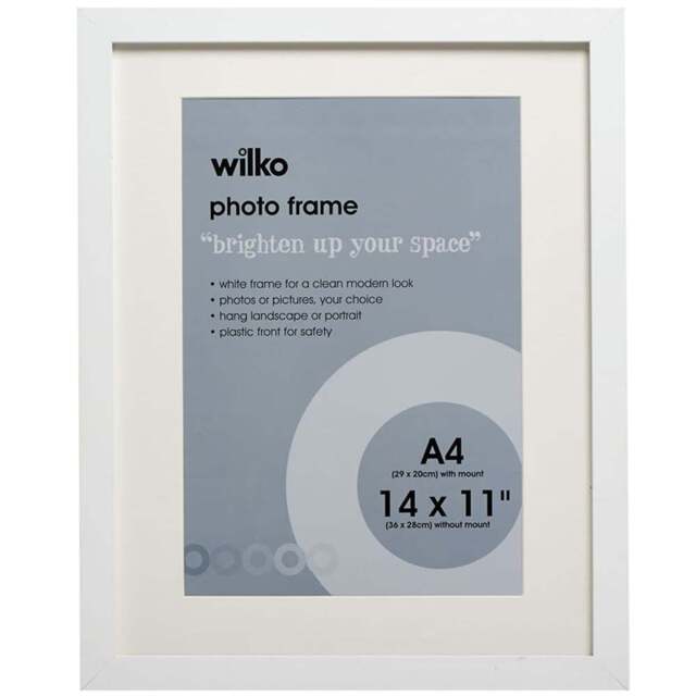 Wilko White Photo Frame 14 x 11 Inch - Size: A4