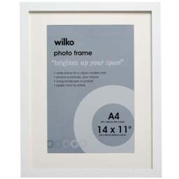 Wilko White Photo Frame 14 x 11 Inch - Size: A4 - thumbnail 1