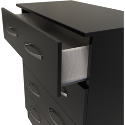 Crowndale Avon 4 Drawer Matt Black Chest of Drawers Ready Assembled - Black Matt - Wilko - thumbnail 7