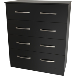 Crowndale Avon 4 Drawer Matt Black Chest of Drawers Ready Assembled - Black Matt - Wilko - thumbnail 5