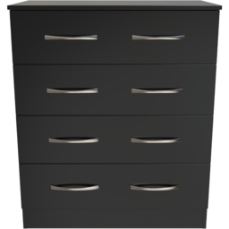 Crowndale Avon 4 Drawer Matt Black Chest of Drawers Ready Assembled - Black Matt - Wilko - thumbnail 3