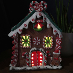 Samuel Alexander LED Gingerbread Candy Chalet Christmas Decoration 23cm - Size: 23 x 19 x 29cm - Brown - Wilko - thumbnail 6