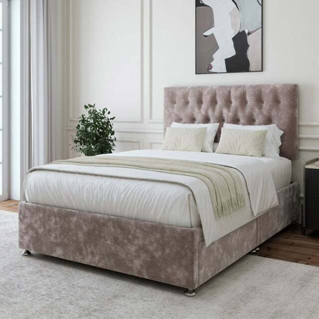 Bedmaster Double Silver Chenille 2 Drawer Divan Base - Wilko - image 1