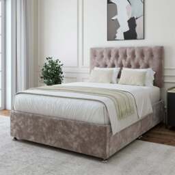 Bedmaster Double Silver Chenille 2 Drawer Divan Base - Wilko