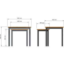 FWStyle Taberno Graphite Blue Nest of Table Set of 2 - Wilko - thumbnail 6