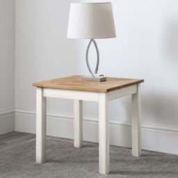 Julian Bowen Coxmoor Ivory and Oak Lamp Table - Size: 50 x 50 x 48cm - Multi - Wilko - thumbnail 6