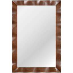 Costway Brown Rubberwood Rustic Style Wall Mirror 106 x 71cm - Size: 120 x 80 x 8cm - Wilko