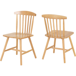 Seconique Emery Set of 2 Natural Oak Effect Dining Chair - Wilko - thumbnail 3