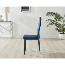 Furniturebox Copeland Valera Marble Effect 4 Seater Dining Set White Navy Blue and Black - Wilko - thumbnail 7