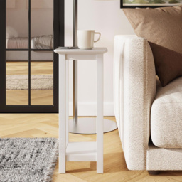 FWStyle Palma White Ready Assembled Side Lamp Table - Size: 55 x 24 x 24cm - Wilko - thumbnail 7