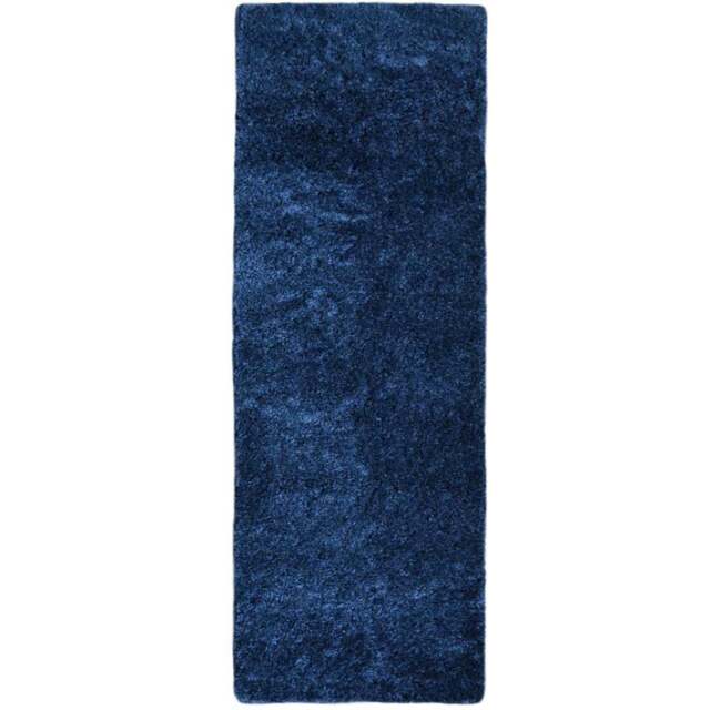 Homemaker Navy Snug Plain Shaggy Rug 60 x 110cm - Blue - Wilko - image 1