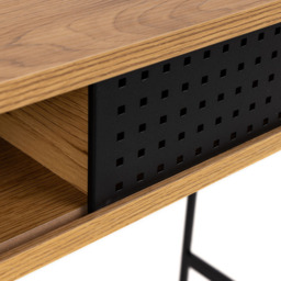 Florence Angus Single Door Oak and Black Office Desk - Furniture To Go - Wilko - thumbnail 7